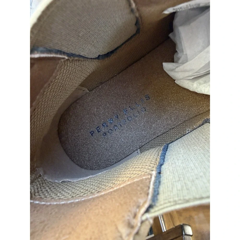 NEW Perry Ellis Boots Tan Chris Chelsea Ankle Dress Work Office Men's Size 11